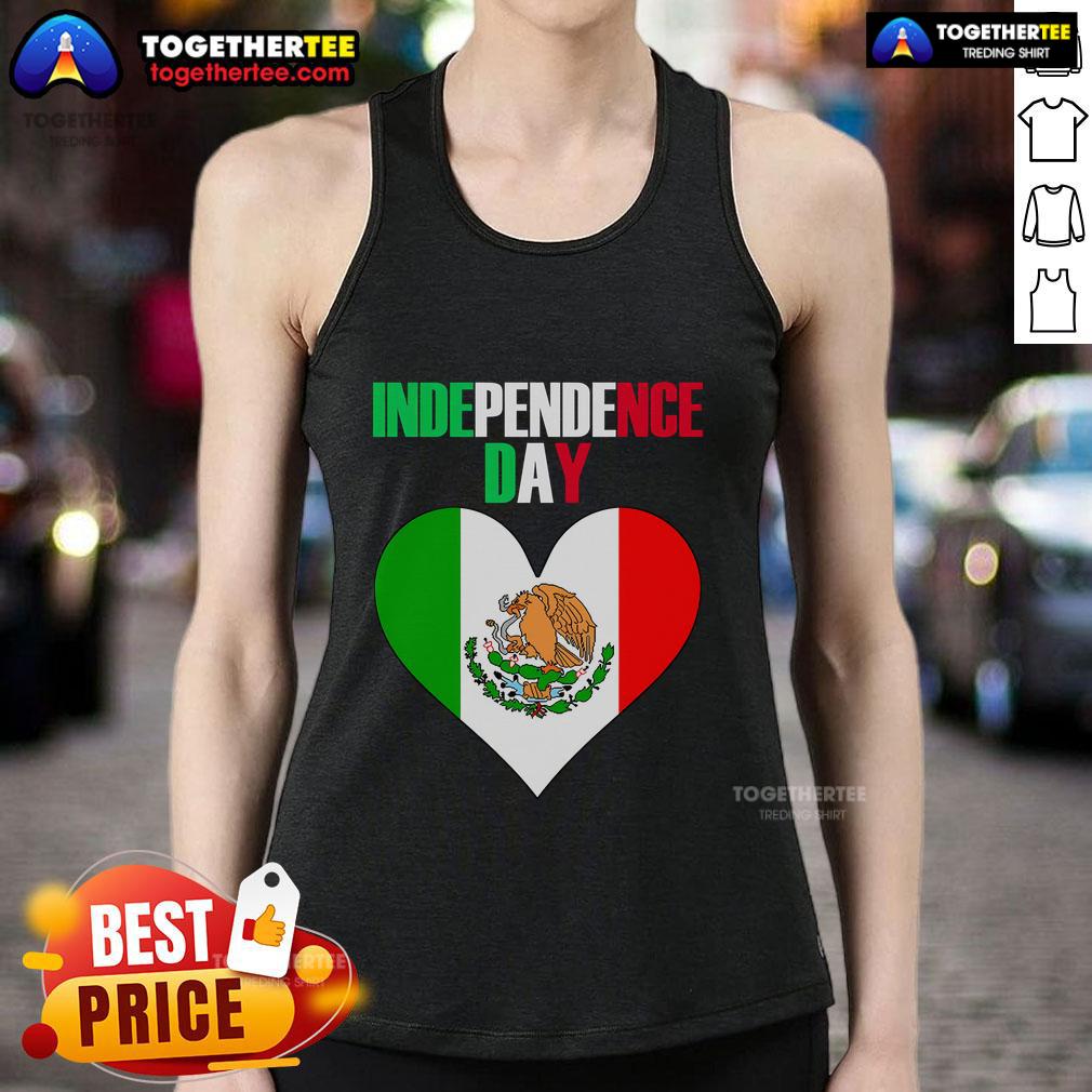 Pretty Independence Day Viva Mexico And Fiesta Holiday Heart T-Shirt - Image 4
