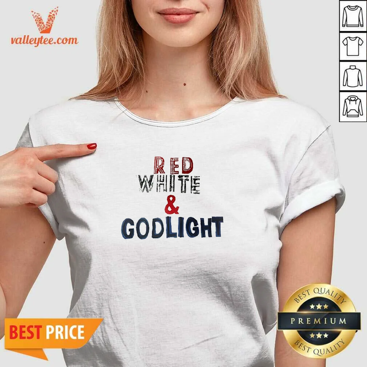 Premium Red White And Godlight Patriotic Shirt - Image 2