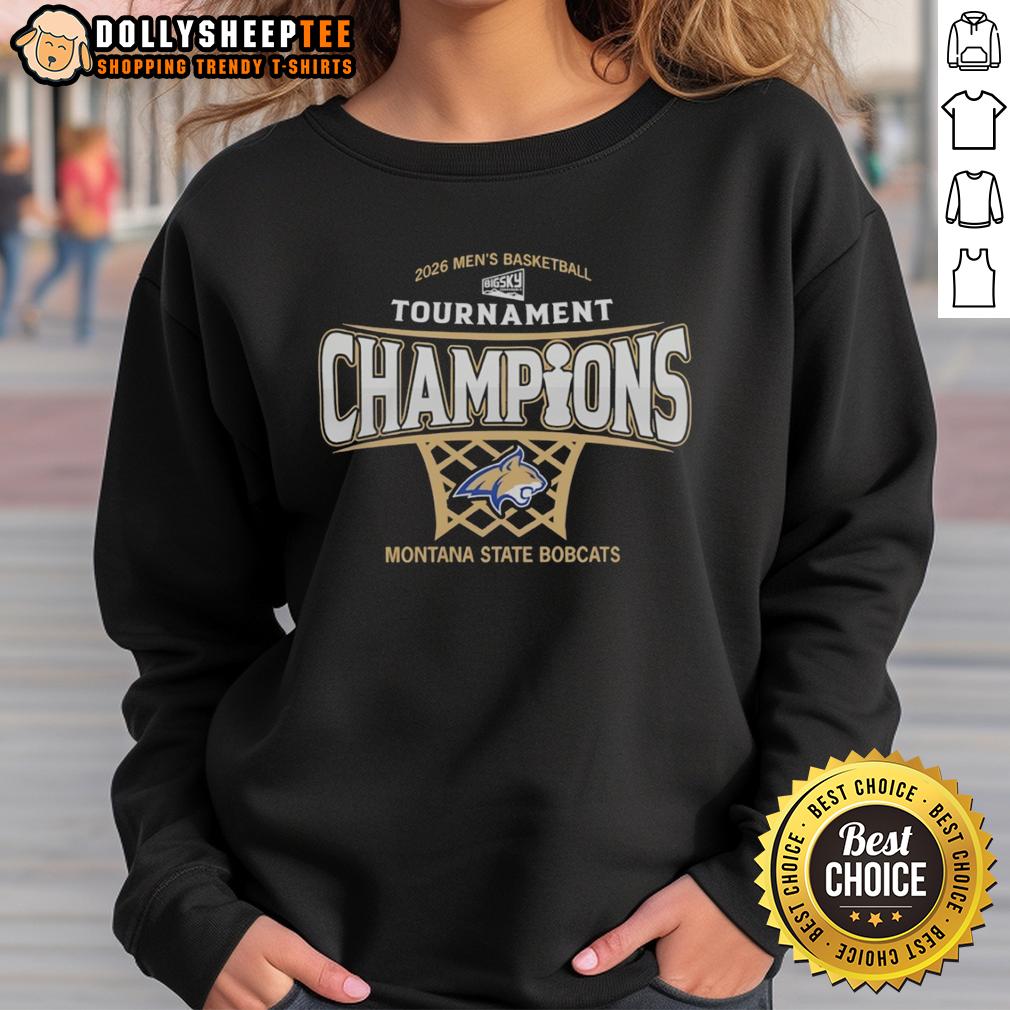 Original Montana State Bobcats Mens Basketball 2026 Big Sky Conference Tournament Champions T-Shirt - Image 5