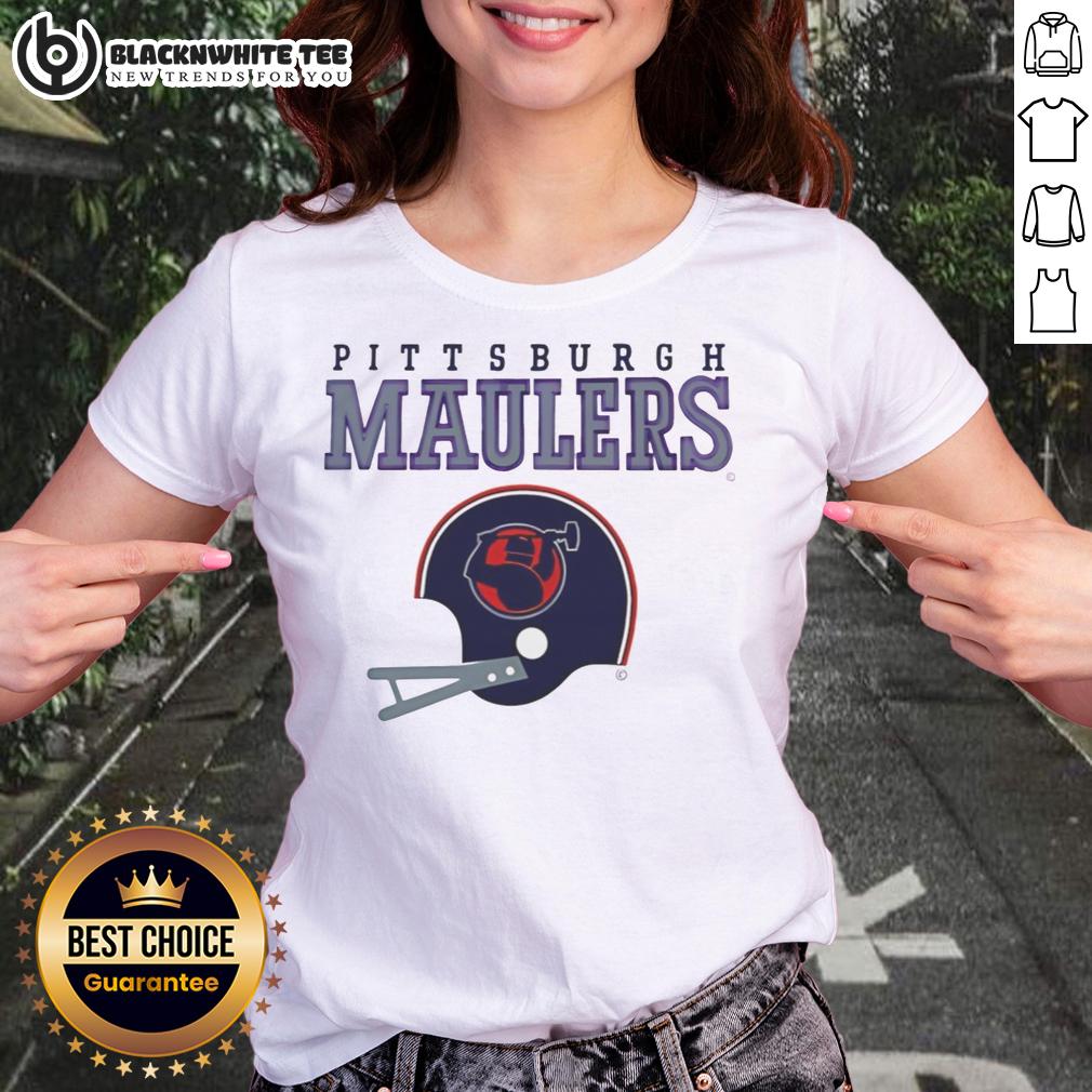 Top Pittsburgh Maulers USFL Helmet And Wordmark T-Shirt - Image 3