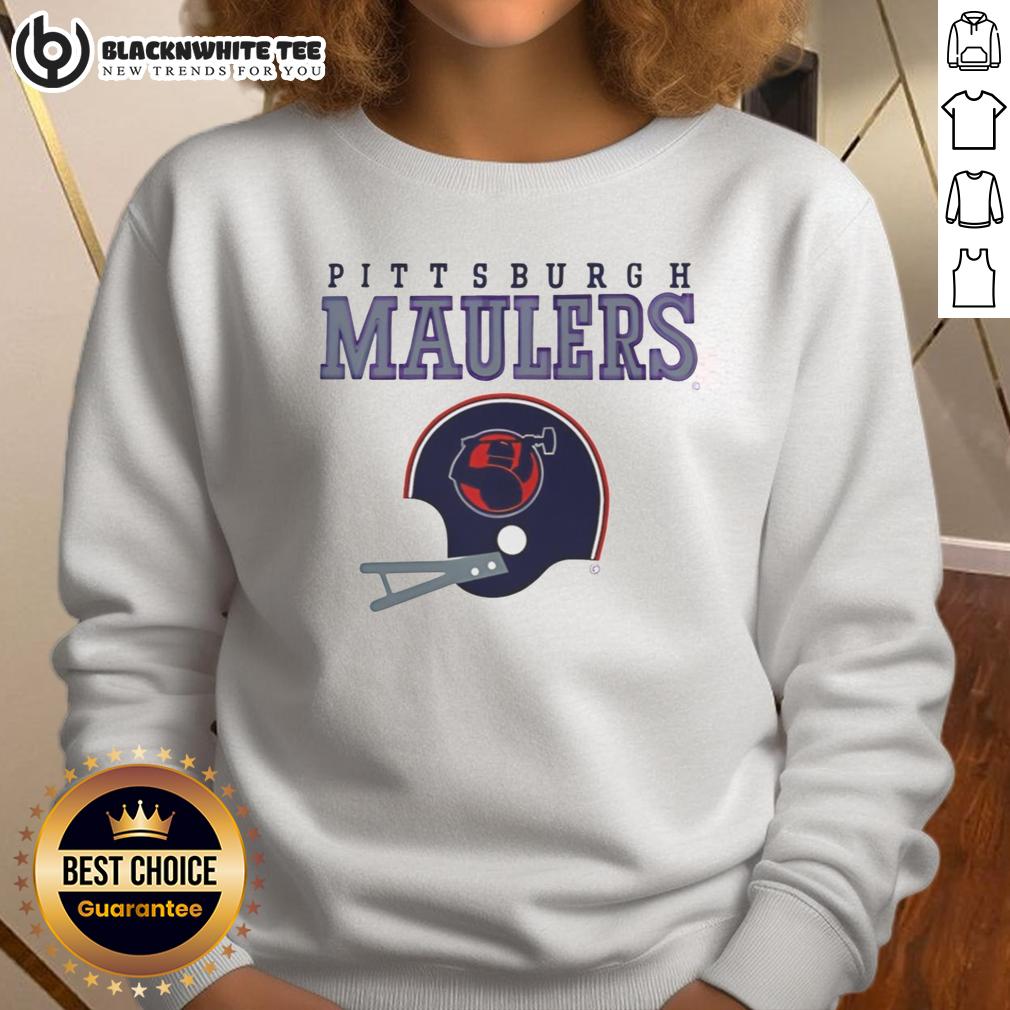 Top Pittsburgh Maulers USFL Helmet And Wordmark T-Shirt - Image 5