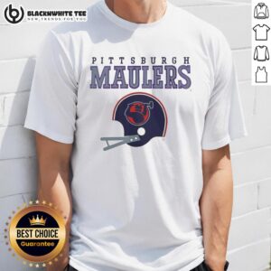 Top Pittsburgh Maulers USFL Helmet And Wordmark T-Shirt