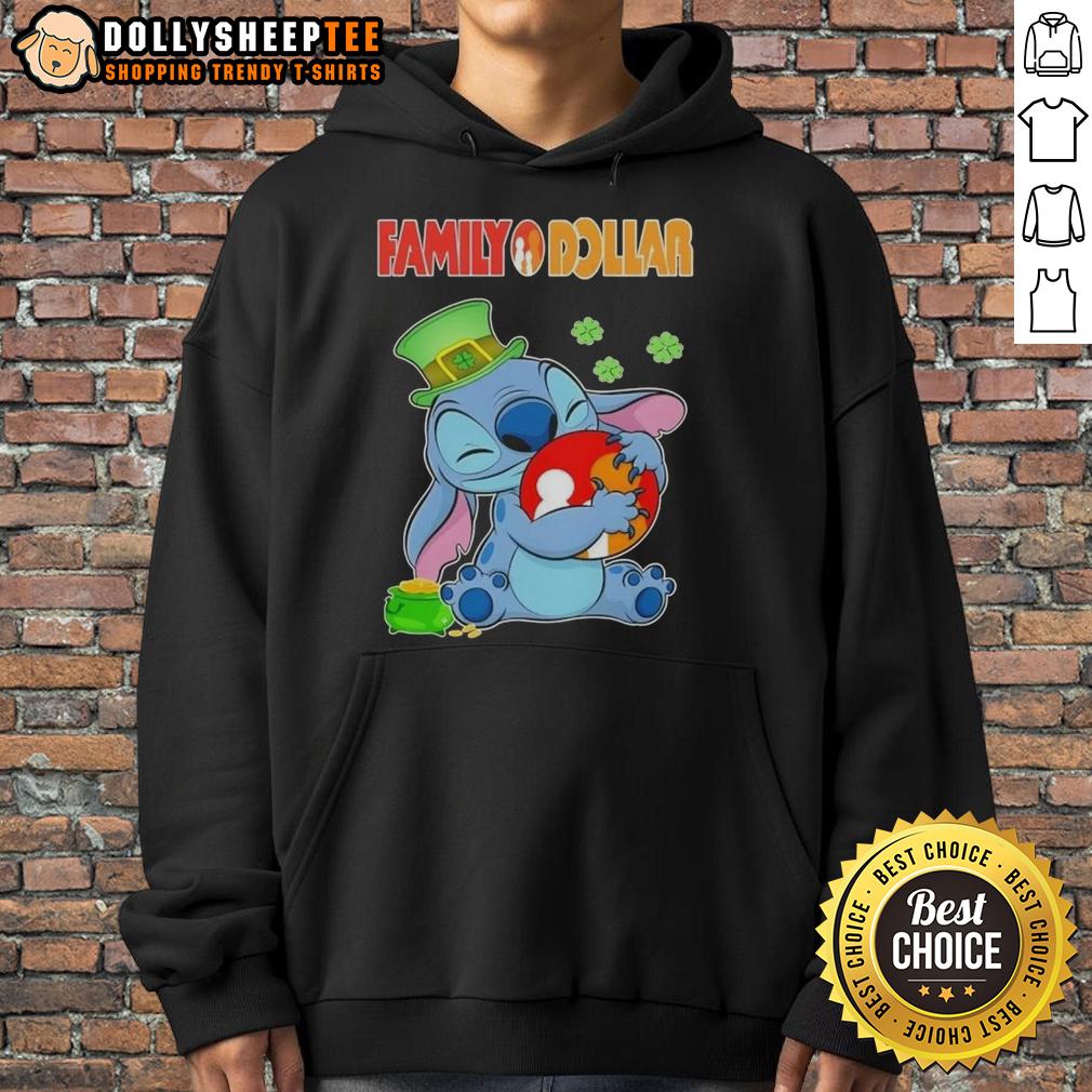 Top Stitch With St Patricks Hug Family Dollar Logo T-Shirt - Image 2