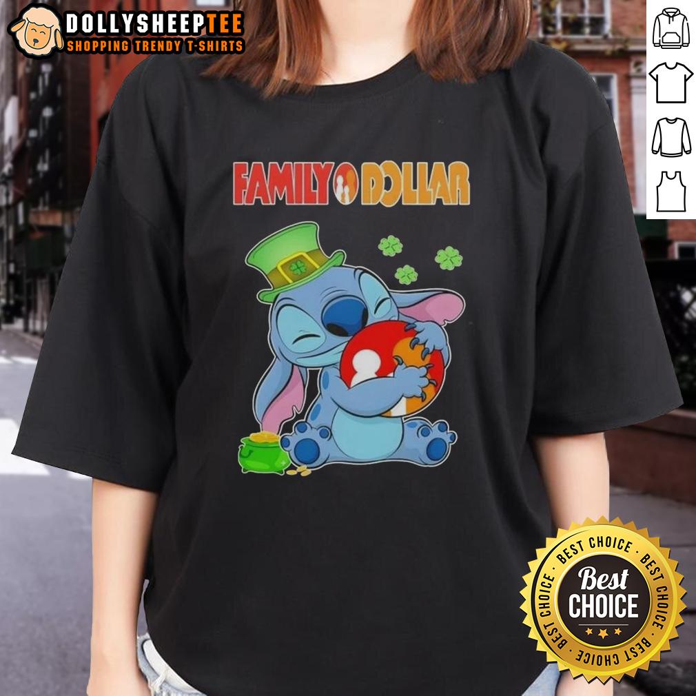 Top Stitch With St Patricks Hug Family Dollar Logo T-Shirt - Image 3
