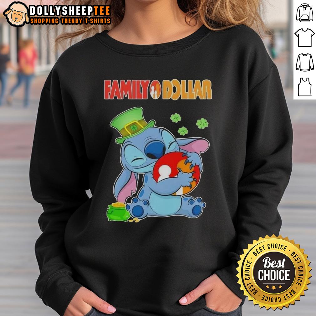 Top Stitch With St Patricks Hug Family Dollar Logo T-Shirt - Image 5