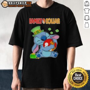 Top Stitch With St Patricks Hug Family Dollar Logo T-Shirt
