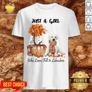 Just A Girl Who Love Fall And White Labrador Halloween Shirt