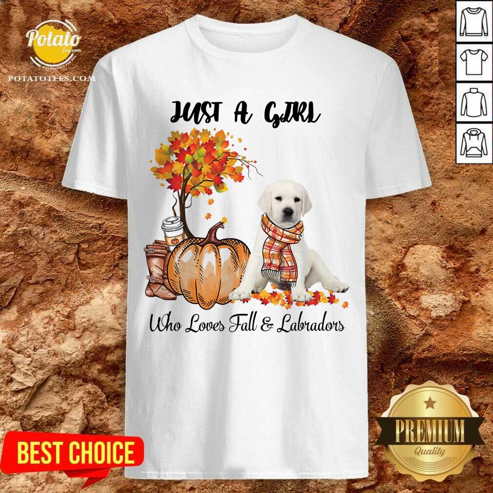 Just A Girl Who Love Fall And White Labrador Halloween Shirt