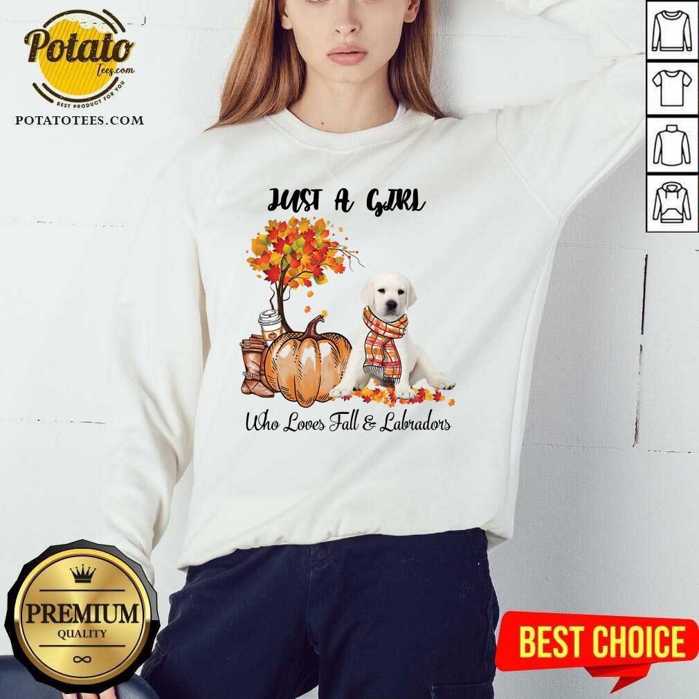 Just A Girl Who Love Fall And White Labrador Halloween Shirt - Image 4