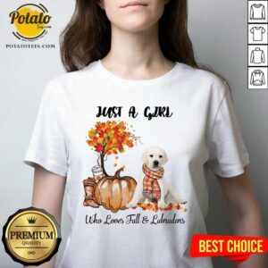 Alternative view of Just A Girl Who Love Fall And White Labrador Halloween Shirt