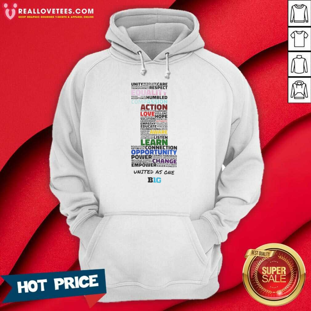 Hot Big Ten Conference United As One Word Cloud Shirt - Image 2