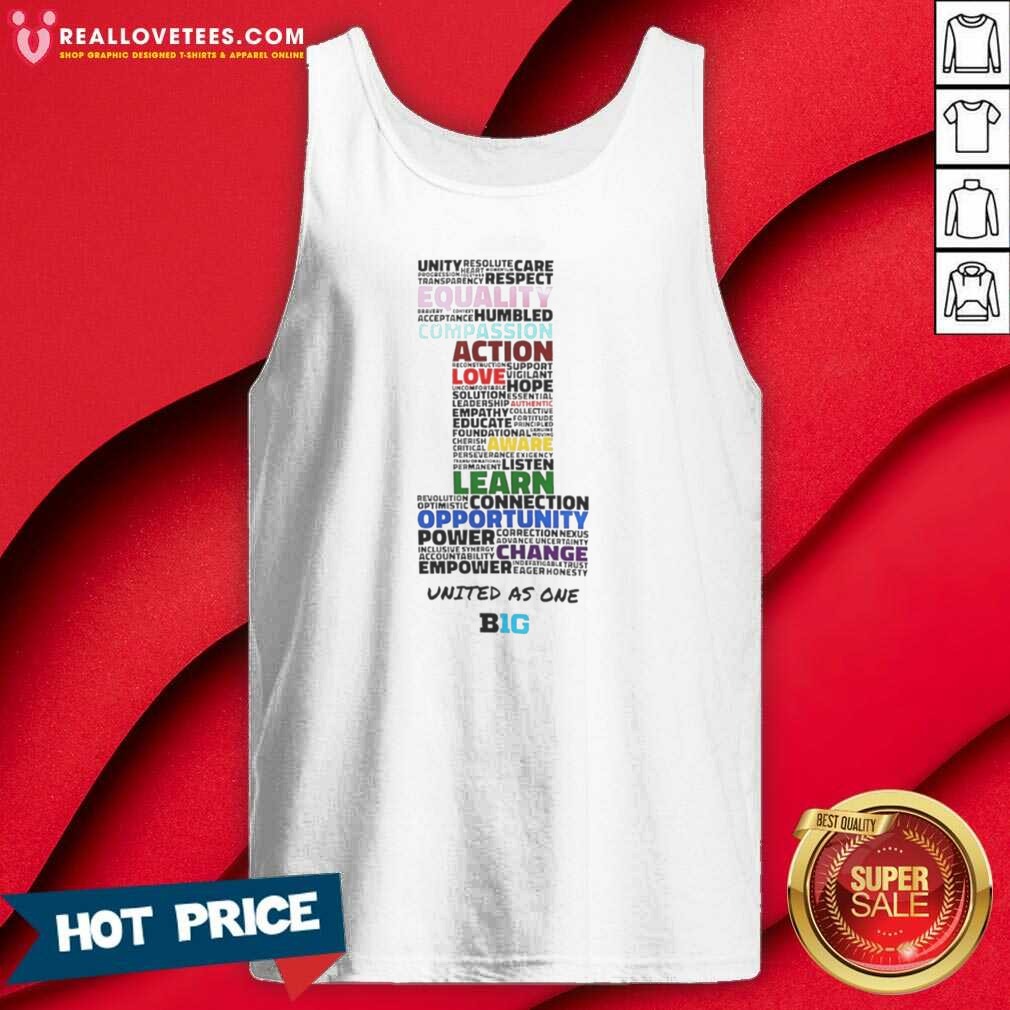 Hot Big Ten Conference United As One Word Cloud Shirt - Image 4