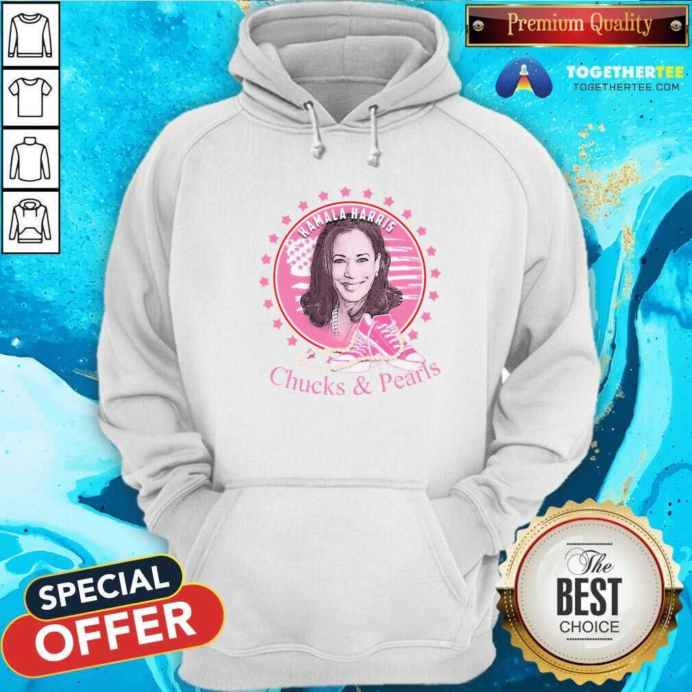 Pretty Kamala Harris Chucks And Pearls 2021 Pink America Shirt - Image 3