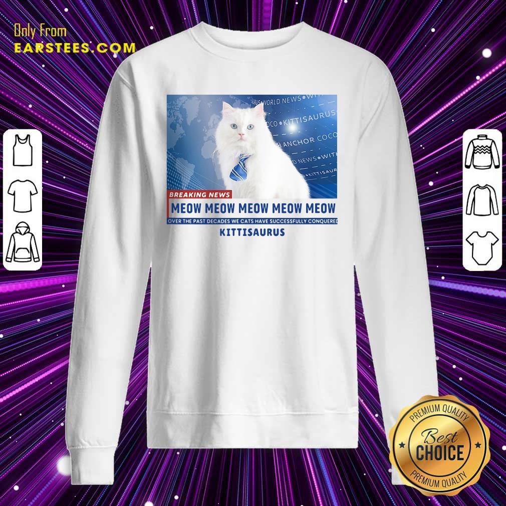 Nice Kittisaurus News Anchor CoCo Cat Shirt - Image 5