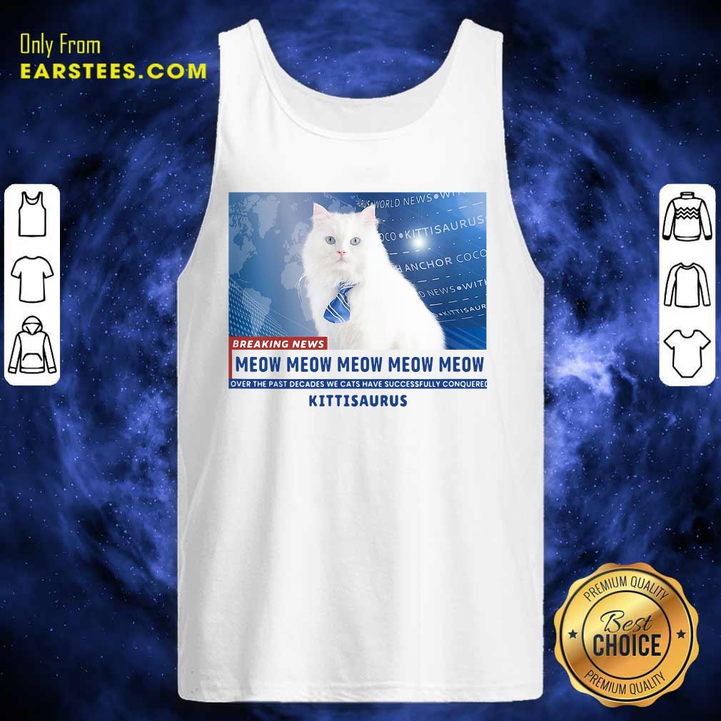 Nice Kittisaurus News Anchor CoCo Cat Shirt - Image 4