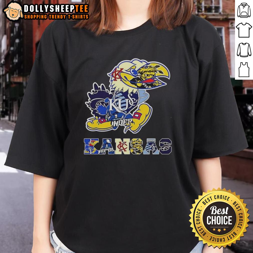 Hot Kansas Sport Teams The Logo Incorporates Schools In The State T-Shirt - Image 3