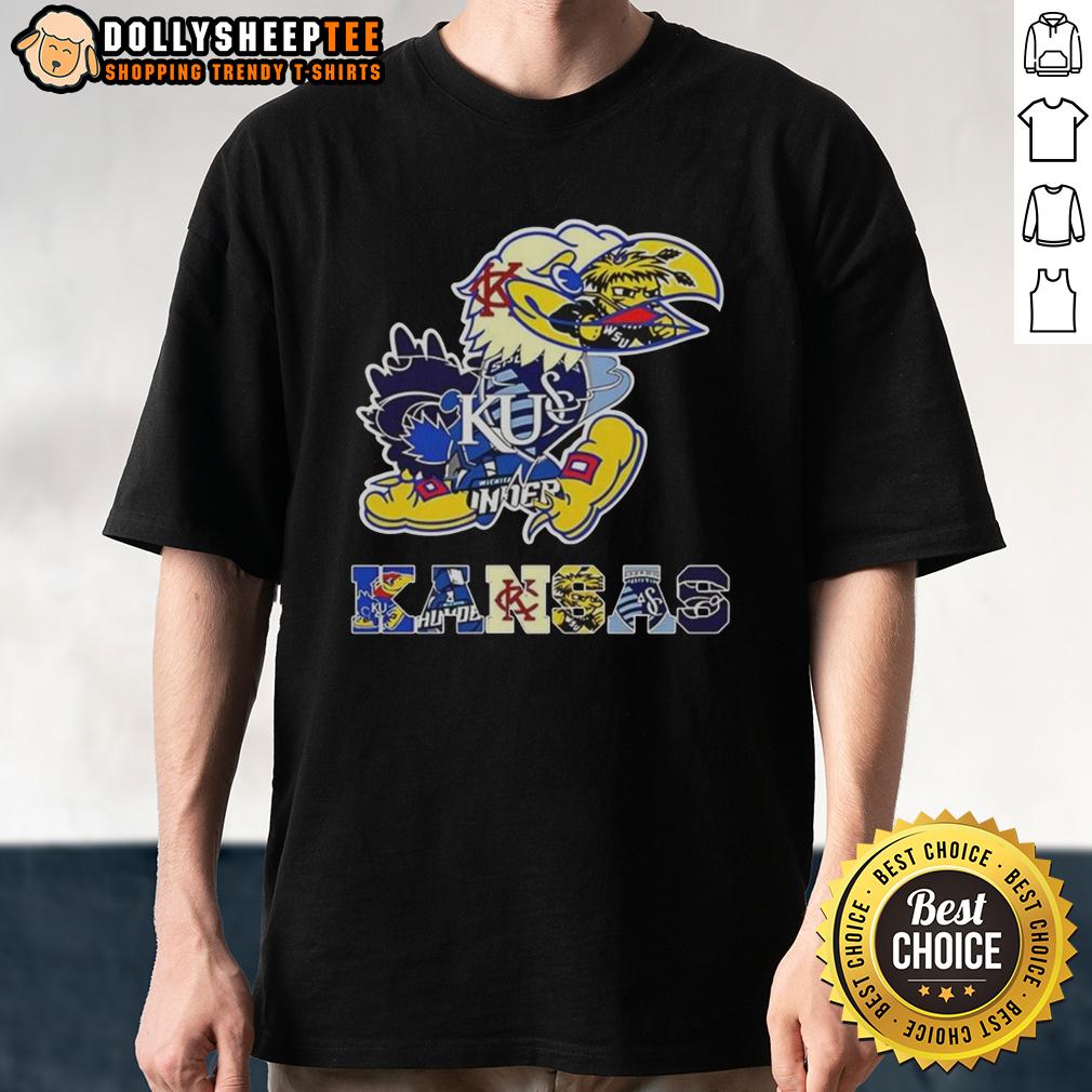 Hot Kansas Sport Teams The Logo Incorporates Schools In The State T-Shirt