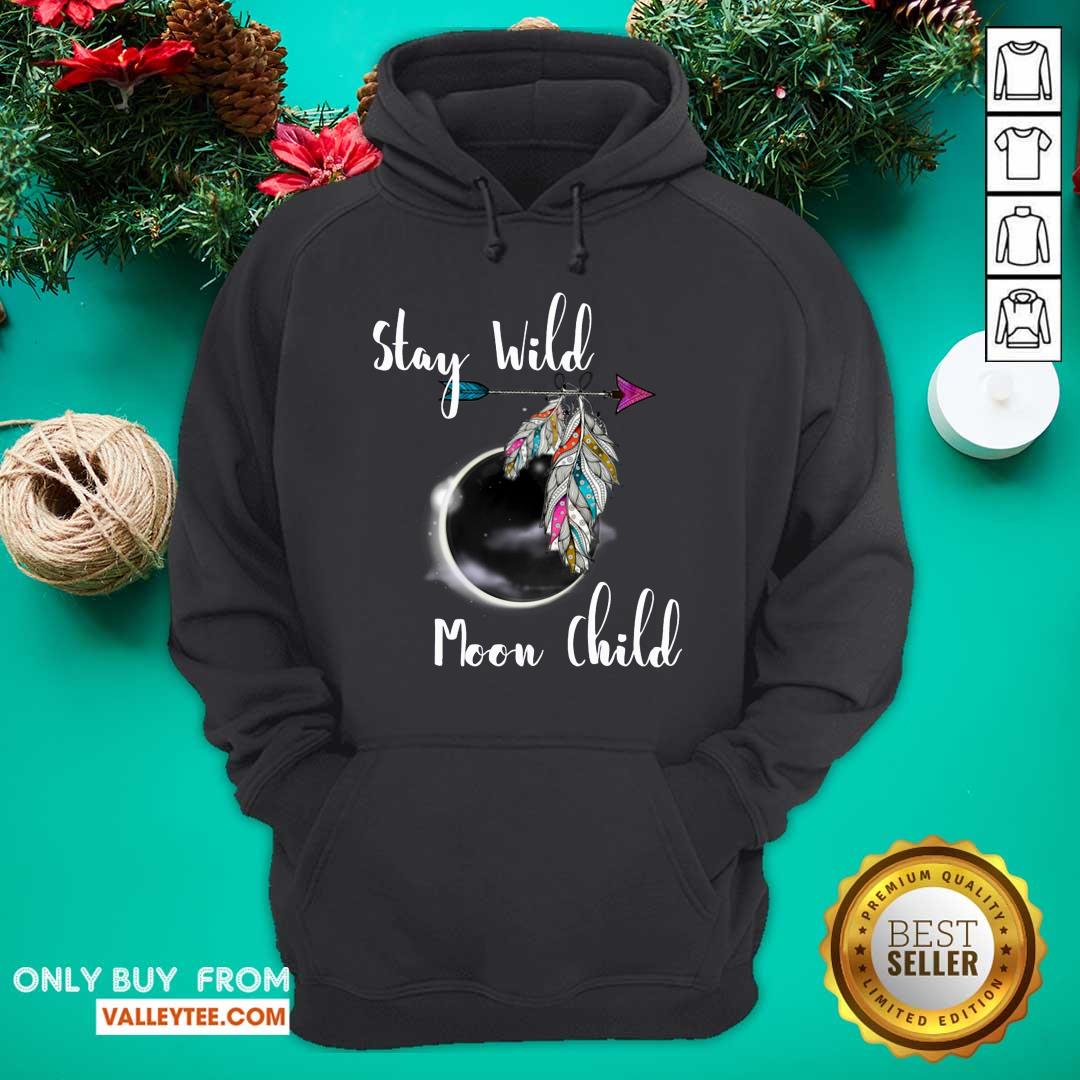 Nice Stay Wild Moon Child Boho Lunar Eclipse Cute Feathers Arrow Shirt - Image 3