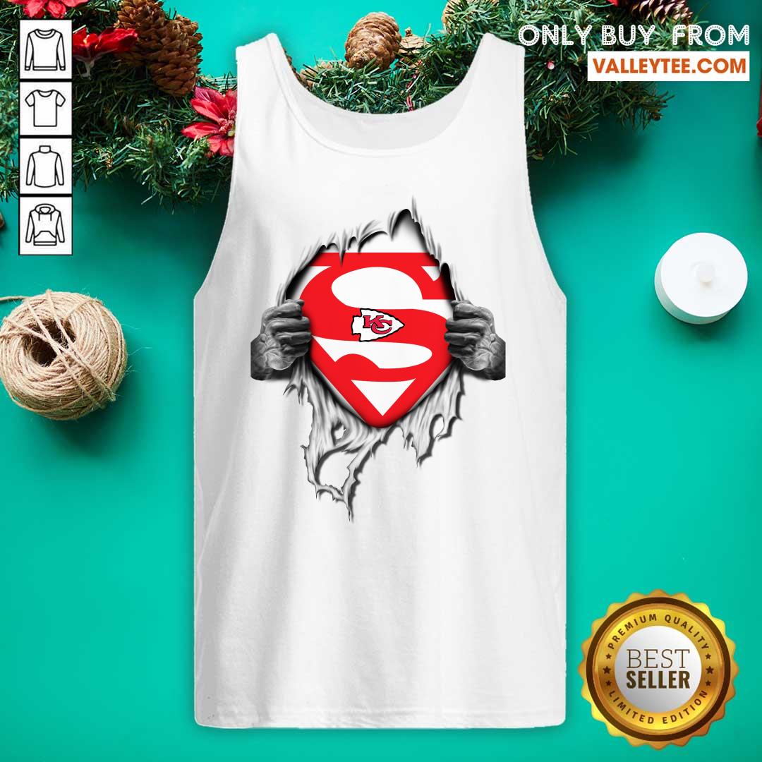 Premium Blood Insides Superman Kansas City Chiefs Shirt - Image 4