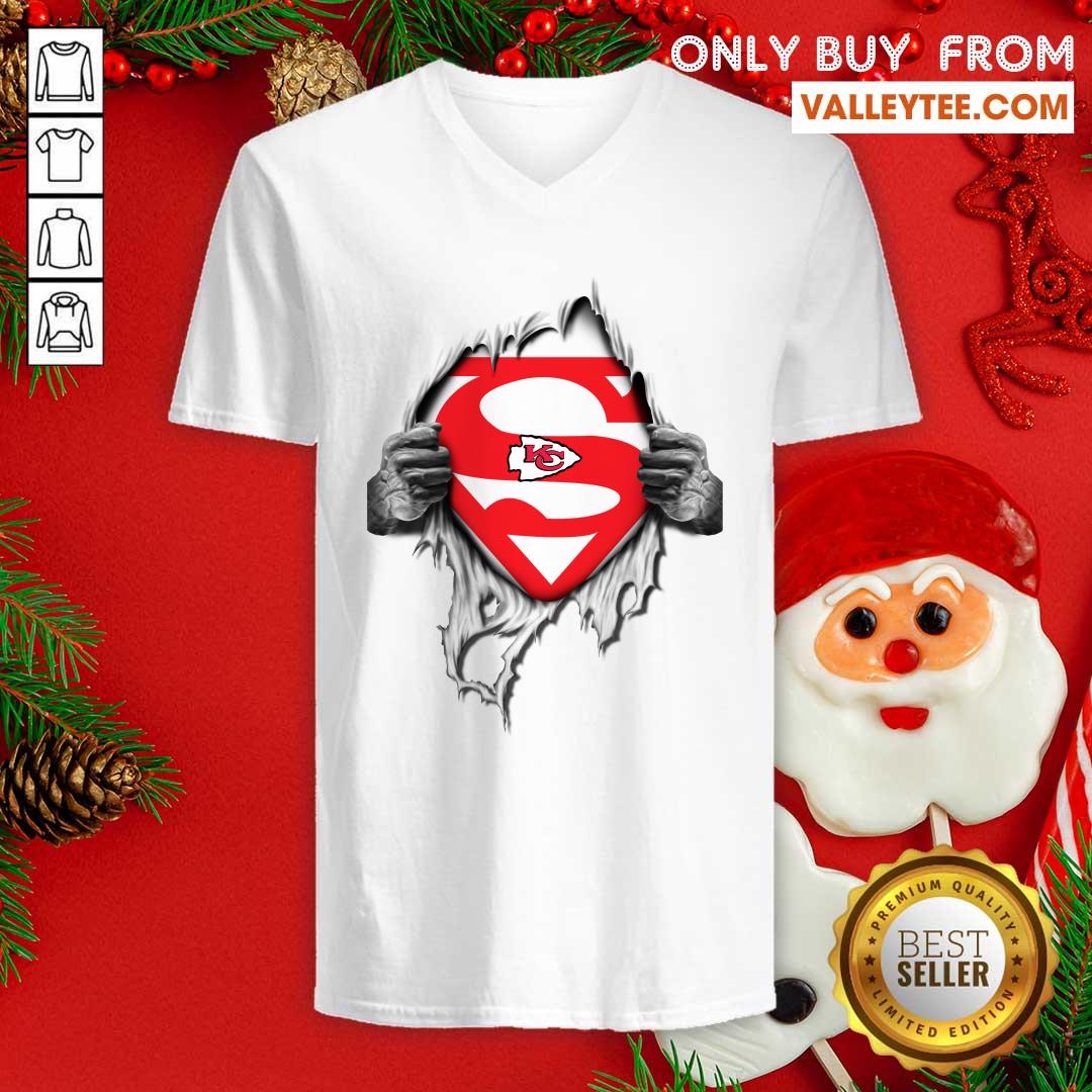 Premium Blood Insides Superman Kansas City Chiefs Shirt - Image 3