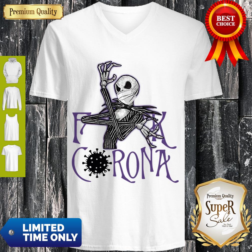 Top Jack Skellington Fuck Corona Shirt - Image 3