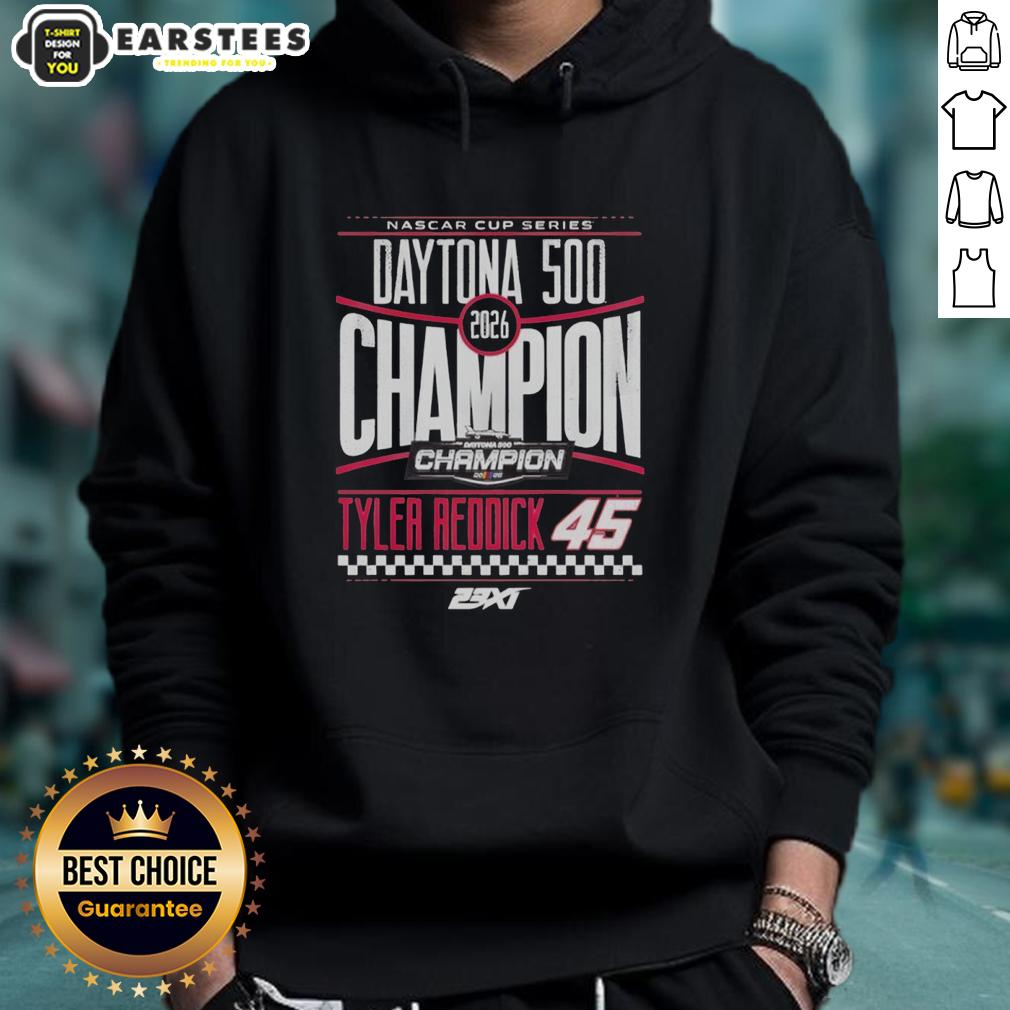 Awesome Tyler Reddick 45 Checkered Flag Sports 2026 Daytona 500 Champion T-Shirt - Image 2