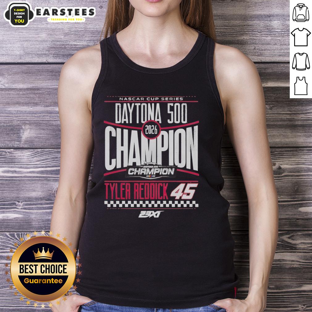 Awesome Tyler Reddick 45 Checkered Flag Sports 2026 Daytona 500 Champion T-Shirt - Image 4
