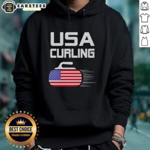 Alternative view of Awesome USA Curling American Flag Stone T-Shirt