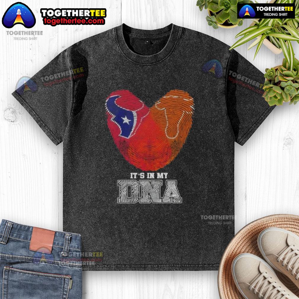 Awesome Fingerprints Houston Texans X Texas Longhorns It's In My DNA T-Shirt - Image 6