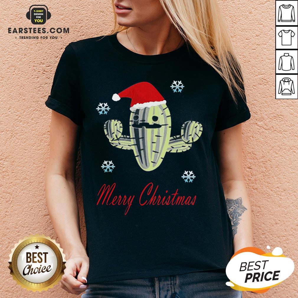 Perfect Cactus Santa Merry Christmas Succulent Plants Shirt - Image 3
