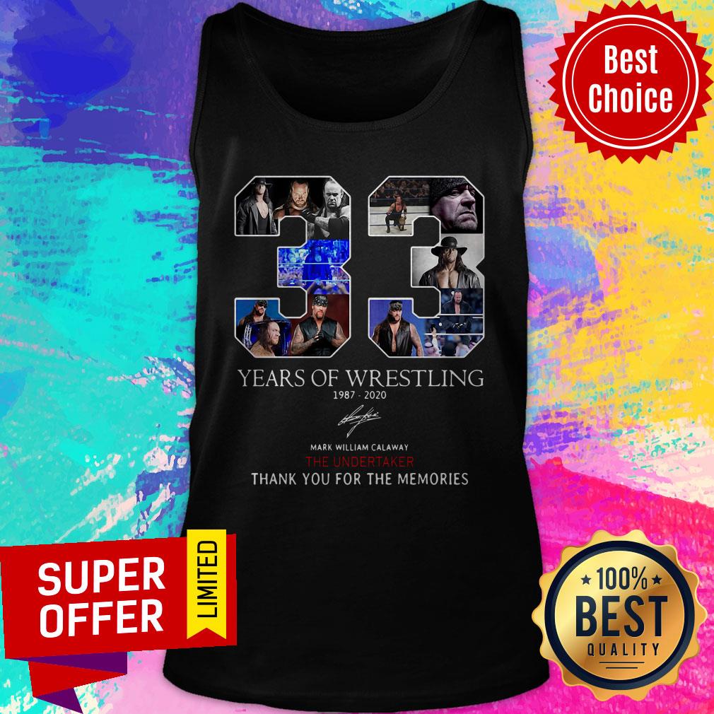 33 Years Of Wrestling 1987 2020 Mark William Calaway The Undertaker Thank You For The Memories Shirt - Image 5
