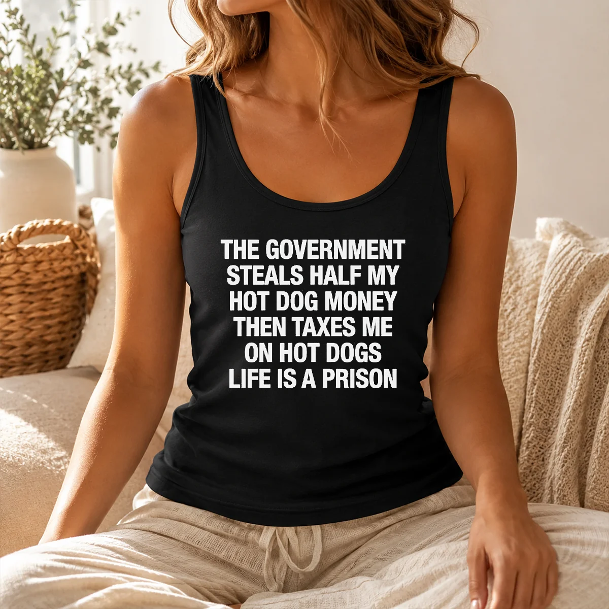 Funny The Government Steals Half My Hot Dog Money Then Taxes Me On Hot Dogs Life Is A Prison Shirt - Image 3
