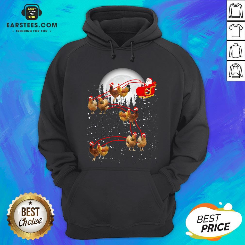 Nice Chicken With Santa Claus Xmas Shirt - Image 2