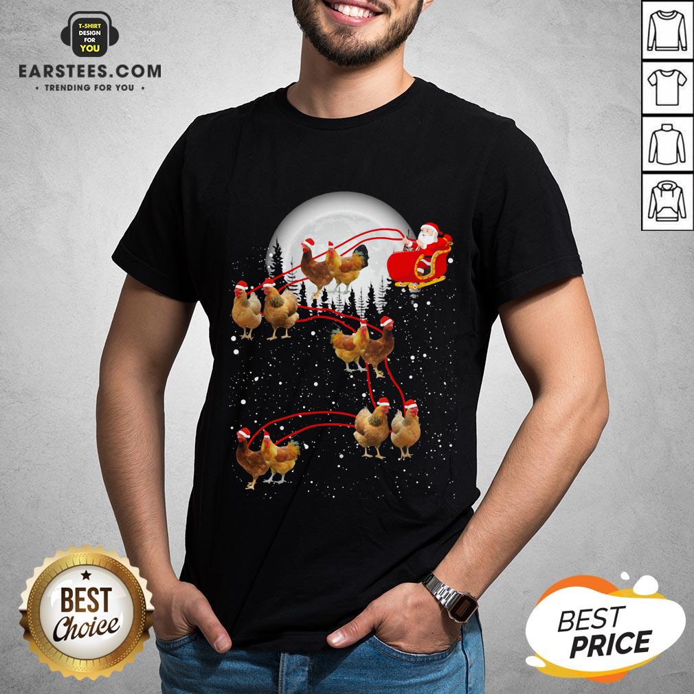 Nice Chicken With Santa Claus Xmas Shirt