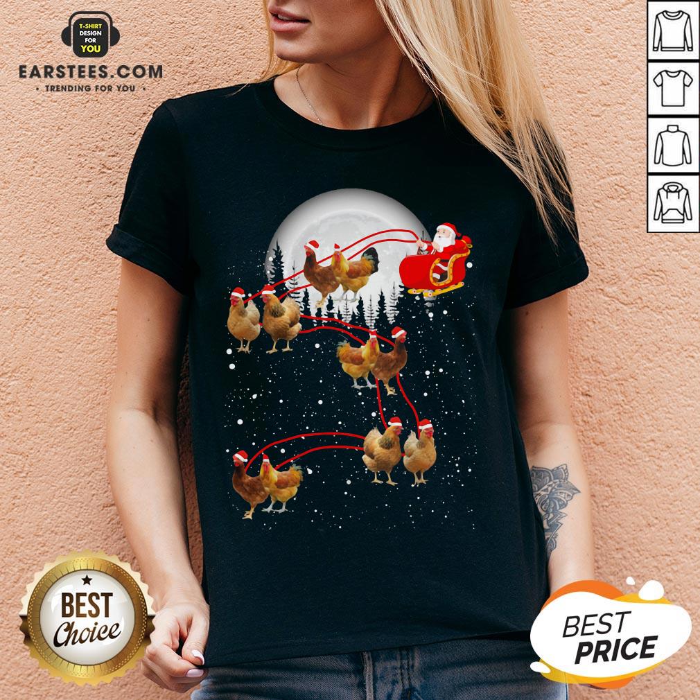 Nice Chicken With Santa Claus Xmas Shirt - Image 3