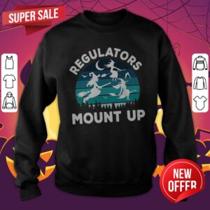 Alternative view of Pretty Regulators Mount Up Funny Halloween Flying Witches Shirt