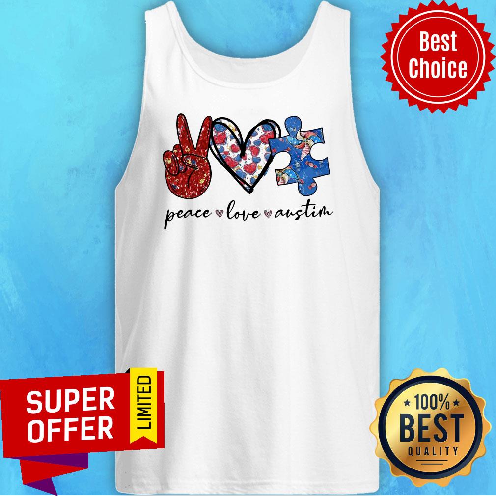 Awesome Peace Love Autism Shirt - Image 5