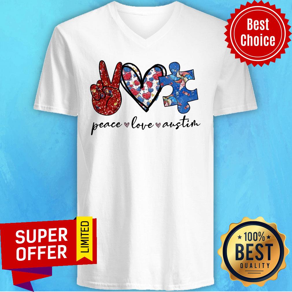 Awesome Peace Love Autism Shirt - Image 4