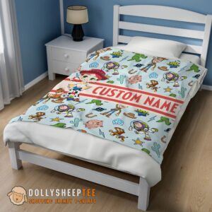 Alternative view of Official Perfect Pixar Toy Story Cowgirl With All Friends Blanket Fleece Customized Blanket