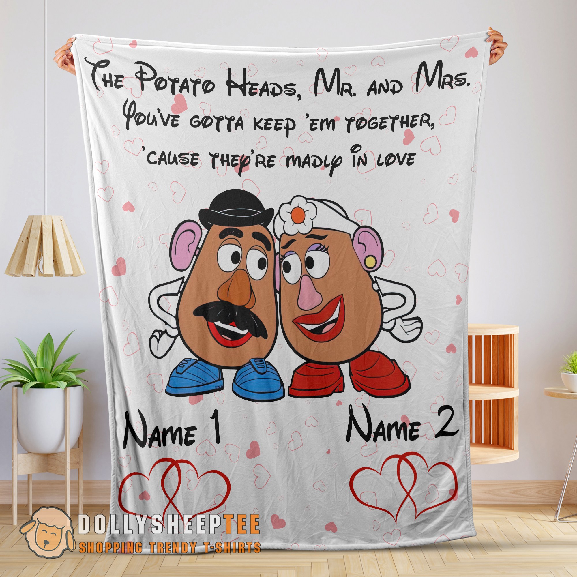 Official Perfect Pixar Toy Story Mr. Potato And Ms. Potato Blanket Fleece Customized Blanket