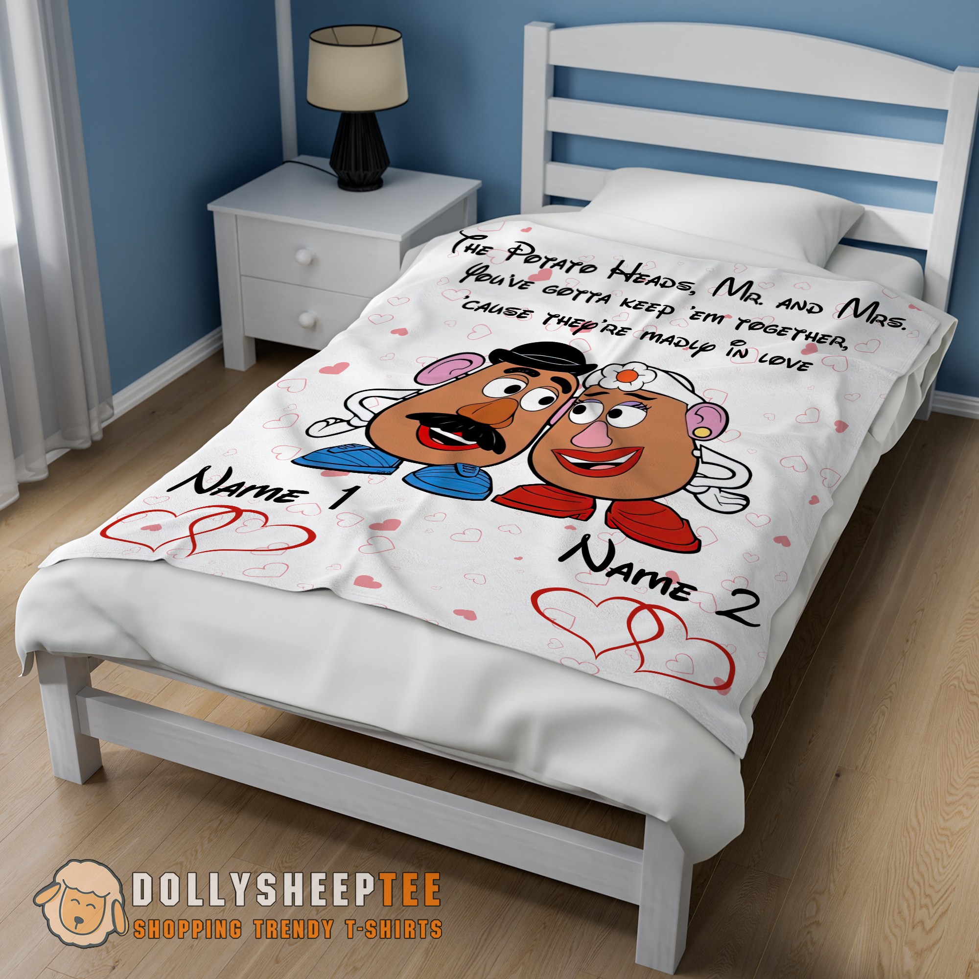 Official Perfect Pixar Toy Story Mr. Potato And Ms. Potato Blanket Fleece Customized Blanket - Image 2
