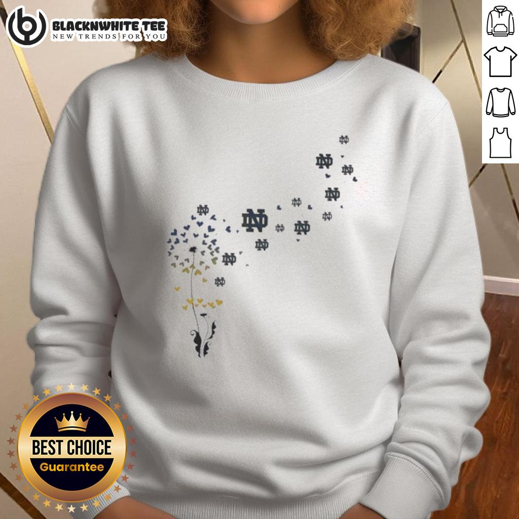 Nice Dandelion Flower Notre Dame Fighting Irish Football Logo T-Shirt - Image 5