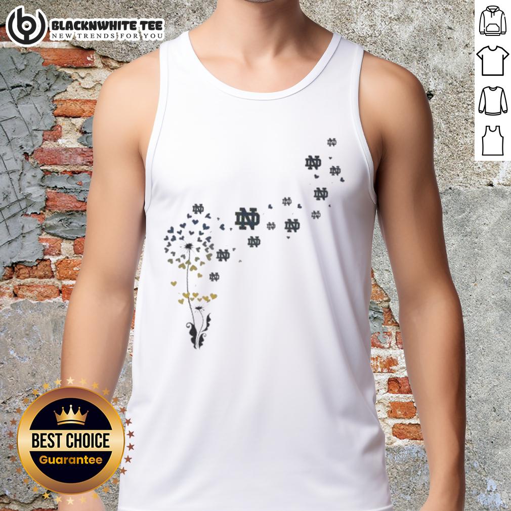Nice Dandelion Flower Notre Dame Fighting Irish Football Logo T-Shirt - Image 4