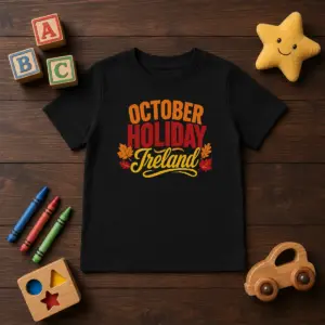 Pretty October Holiday Ireland Cozy Fall Typography Vector Shirt