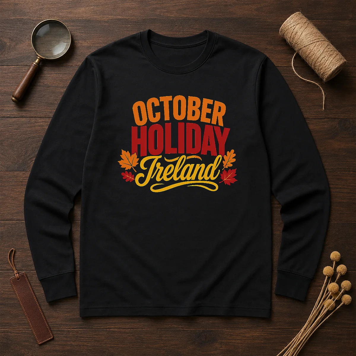 Pretty October Holiday Ireland Cozy Fall Typography Vector Shirt - Image 6