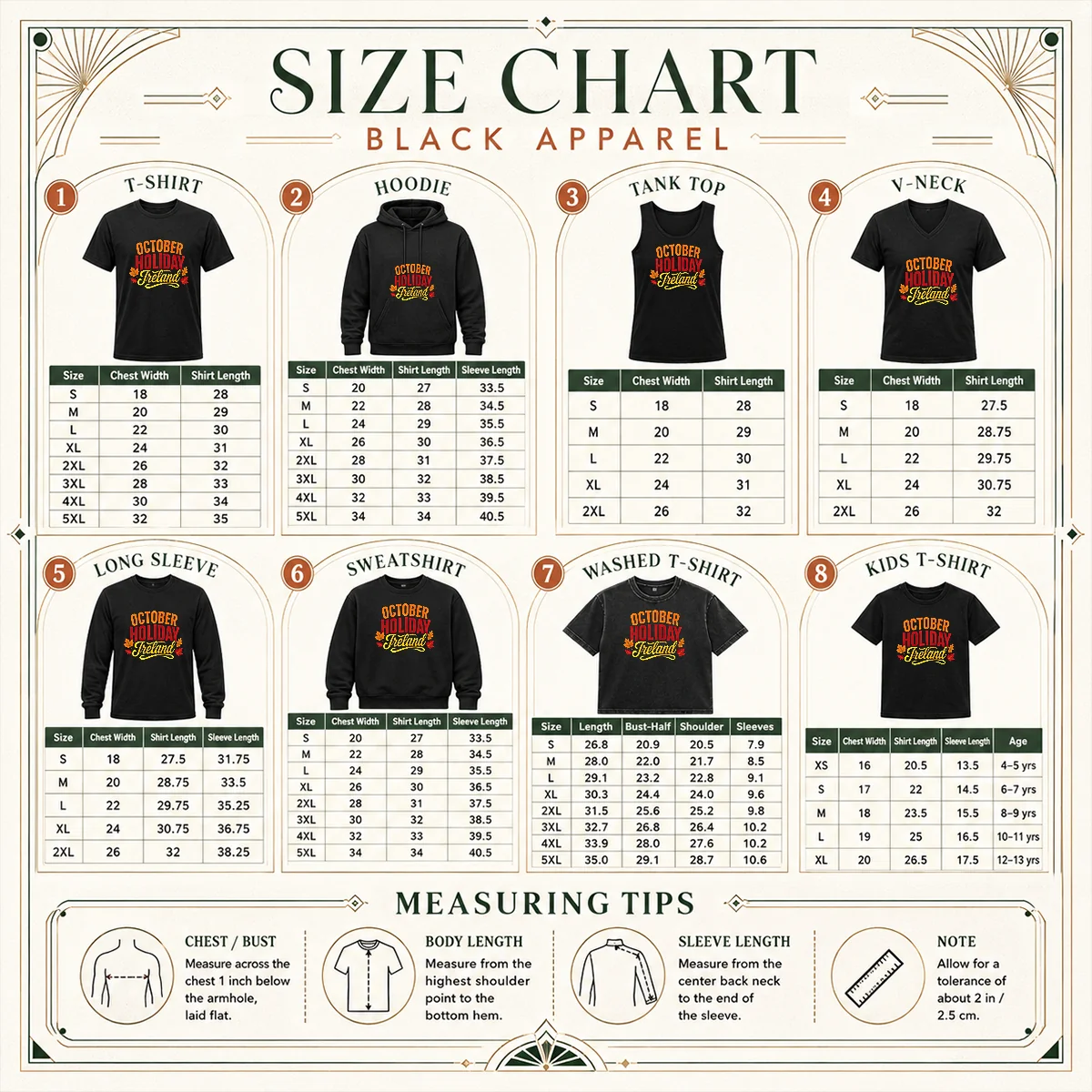 Pretty October Holiday Ireland Cozy Fall Typography Vector Shirt - Image 4