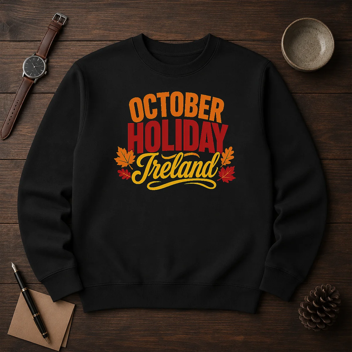 Pretty October Holiday Ireland Cozy Fall Typography Vector Shirt - Image 7