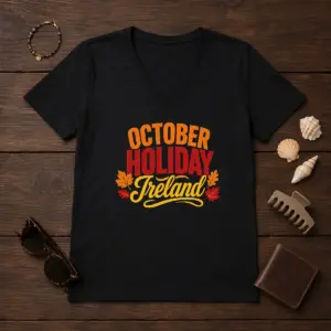 Alternative view of Pretty October Holiday Ireland Cozy Fall Typography Vector Shirt
