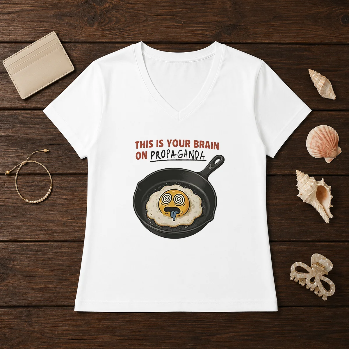Nice Fried Egg This Is Your Brain On Propaganda Shirt - Image 2