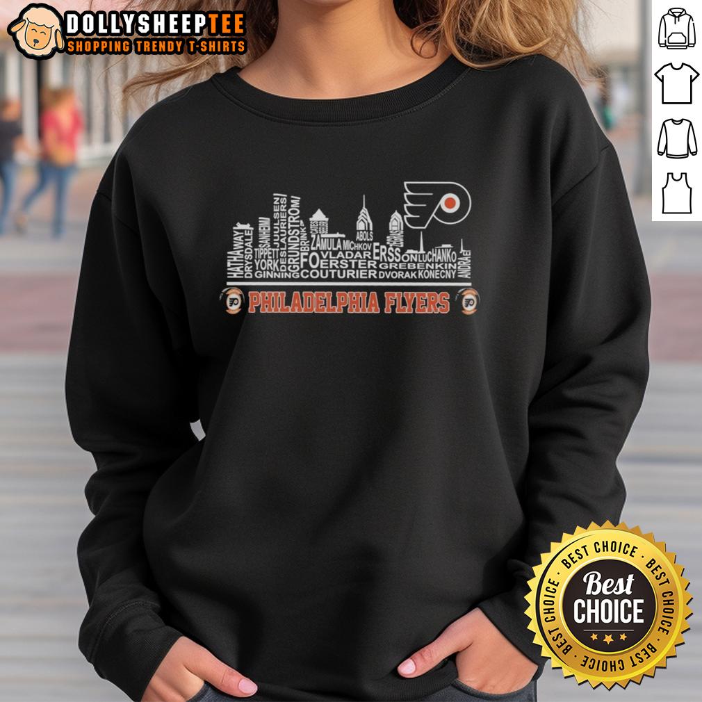 Official Philadelphia Flyers X Skyline City Name Player T-Shirt - Image 5